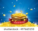 Vector of gold coins splashing,  treasure element and background