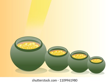 Vector of gold coins , treasure element and background