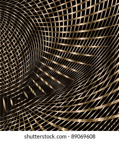 Vector gold color textured pattern distorted glass background