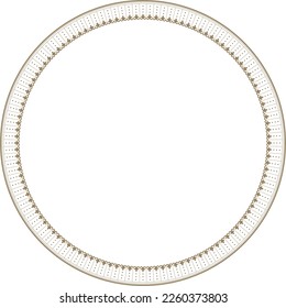 Vector gold colored frame, border, chinese ornament. Patterned circle, ring of the peoples of East Asia, Korea, Malaysia, Japan, Singapore, Thailand.
