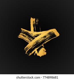vector gold colorful artistic hand drawn graffiti pen marker realistic texture star shape decoration element isolated black background
