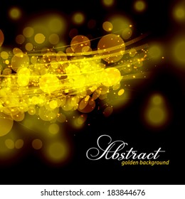 Vector gold colour bokeh abstract light background.