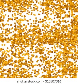 Vector Gold Confetti Background. Abstract Decorative Circle Pattern