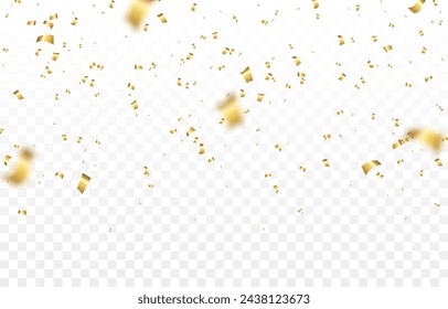 Vektor-Goldkonfetti. Konfetti fällt. Konfetti, Serpentin, Flitter. Dekoration für den Urlaub. Geburtstag.