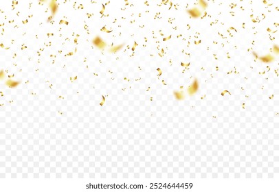Vector de oro confeti png. Confeti cayendo. Confeti, serpentina, oropel png. Decoración para las vacaciones. Cumpleaños, Navidades.