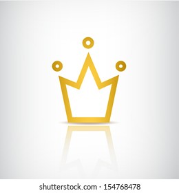 vector gold crown icon logo isolated