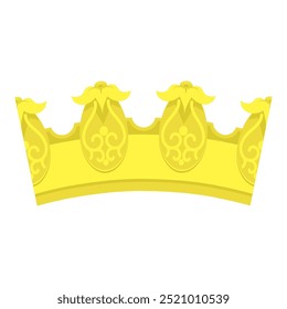 Vektorsymbol der goldenen Krone. Einfache Krönung, Königin oder König gelbe Krone Design. Königliches kaiserliches Krönungssymbol.