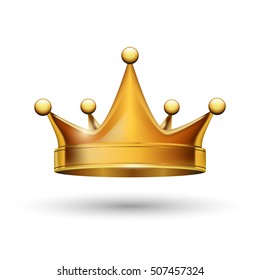 Vector gold crown, isolated on white