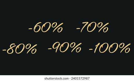 Ilustración del número de descuento por oro del vector