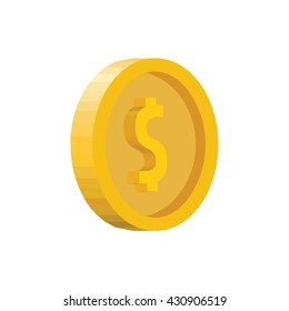 vector gold dollar coin
