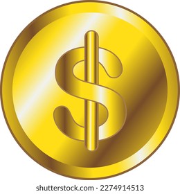 vector gold dollar coin currency logo