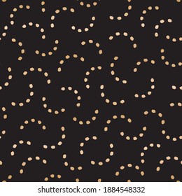 Vector gold dots sequins black seamless pattern