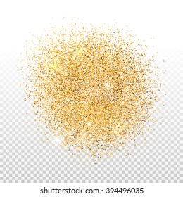 Vector Gold Dust Isolated On Transparent Background. Golden Glitter Texture.