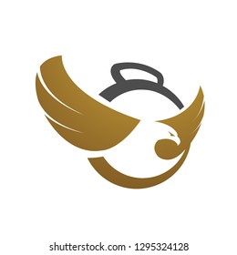 Vector Gold Eagle Fitness Logo