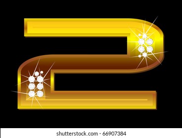 Vector gold figures with brilliants