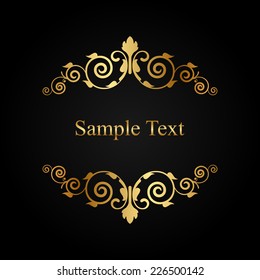 Vector gold floral frame