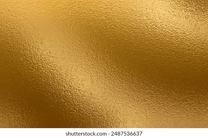 Vector gold foil texture background. Abstract gradient bright and shiny light reflection rough texture surface. Vector illustration for background, backdrop, web, wallpaper, print and design artwork.