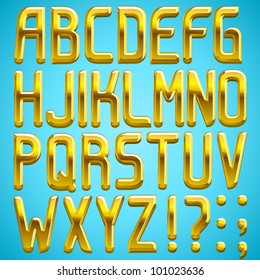 Vector gold font, full alphabet