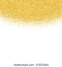 Vector gold glitter abstract background, golden sparkles on white background, design template