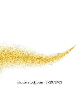 Vector gold glitter abstract background, golden sparkles on white background, design template