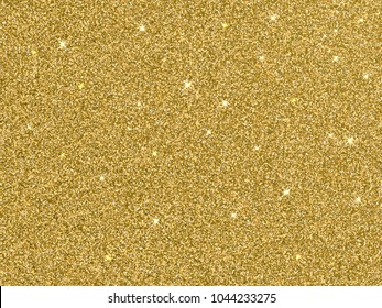 Vector Gold Glitter Background Texture. Sparkle Glittery Festive Background For Luxury Gift Card Or Holyday Christmas Backdrop. Sparkle Golden Confetti Decoration Design For Premium Design