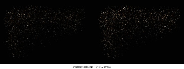 Vector gold glitter confetti background. Isolated golden confetti gold glitter background design for design