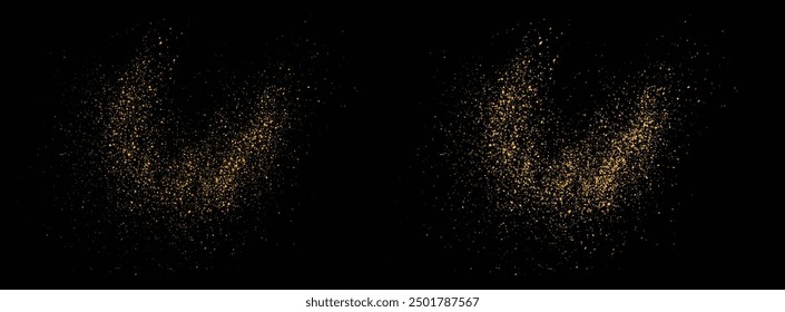 Elementos de decoración brillantes de confeti de purpurina de oro de Vector