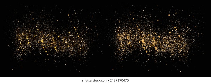 Vector gold glitter confetti magic bokeh glowing background