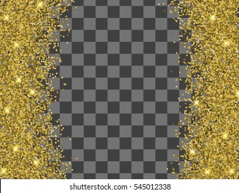 Vector gold glitter confetti pattern on white background. Shine premium wallpaper for vip greeting card.