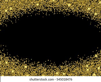 Vector gold glitter confetti pattern on white background. Shine premium wallpaper for vip greeting card.
