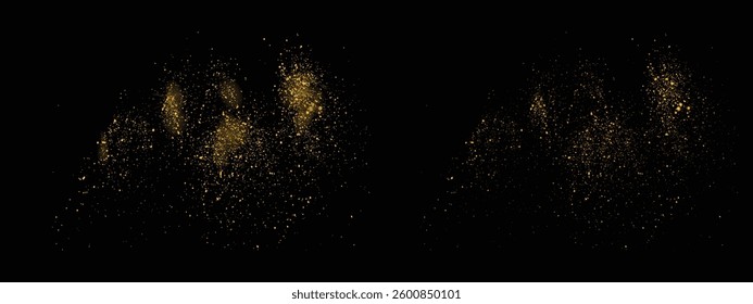Vector gold glitter golden illustration. Luxury gold glitter effect bokeh splatter texture background