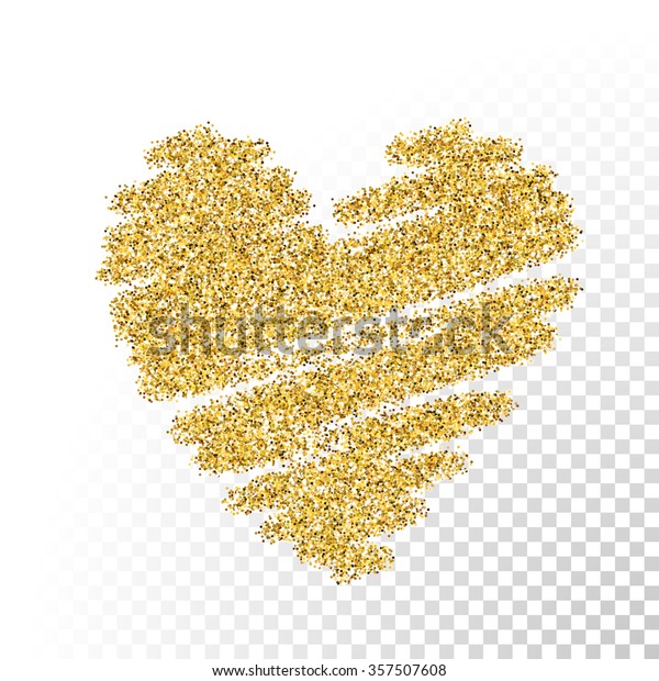 Vector Gold Glitter Heart Love Concept Stock Vector Royalty Free