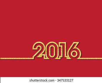 Vector gold glitter new year inscription 2016 sign