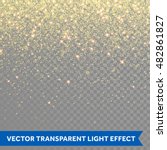 Vector gold glitter particles background effect for luxury greeting rich card. Sparkling texture. Star dust sparks in explosion on transparent background.