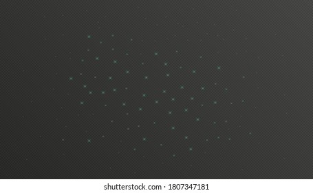 Vector gold glitter particles background effect for luxury greeting rich card. Sparkling texture. Star dust sparks in explosion on transparent background.