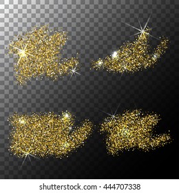 Vector gold glitter stain on a background.