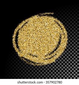 Vector gold glitter texture. Golden sparkles on transparent background