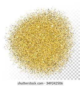 Textura de brillo de oro vectorial. El oro brilla sobre fondo transparente