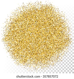 Vector Gold Glitter Texture. Gold Sparkles On Transparent Background