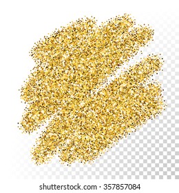 Vektorgold glitzernde Textur. Goldene Funkeln auf transparentem Hintergrund