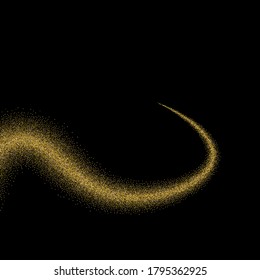 Vector gold glitter wave abstract background, golden sparkles on white background, vip design template eps