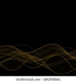 Vector gold glitter wave abstract background, gold sparkles on white background, vip design template