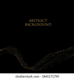 Vector gold glitter wave abstract background, gold sparkles on white background, vip design template