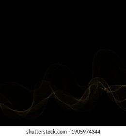 Vector gold glitter wave abstract background, gold sparkles on white background, vip design template
