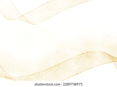 Vector gold glitter wave abstract background, golden sparkles on white background, vip design template