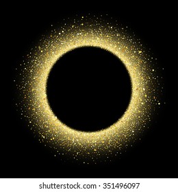 Vector gold glitter wave abstract background, golden sparkles on black background, vip design template