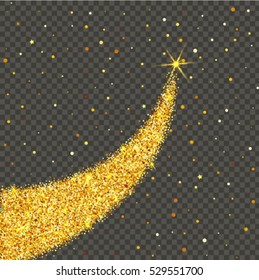 Vector gold glitter wave abstract background. 
