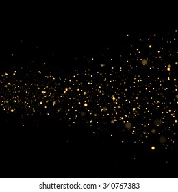 Vector Gold Glittering Sparkle Stardust Background