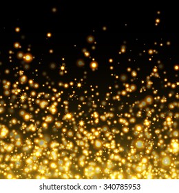 Vector gold glittering sparkle stardust background