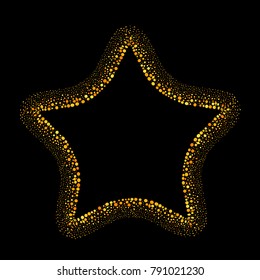 Vector  Gold Grainy Starfish Frame